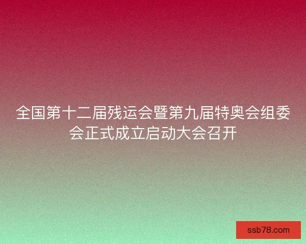 全国第十二届残运会暨第九届特奥会组委会正式成立启动大会召开